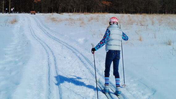 Cross Country Skiing in Crane Meadows National Wildlife Refuge.