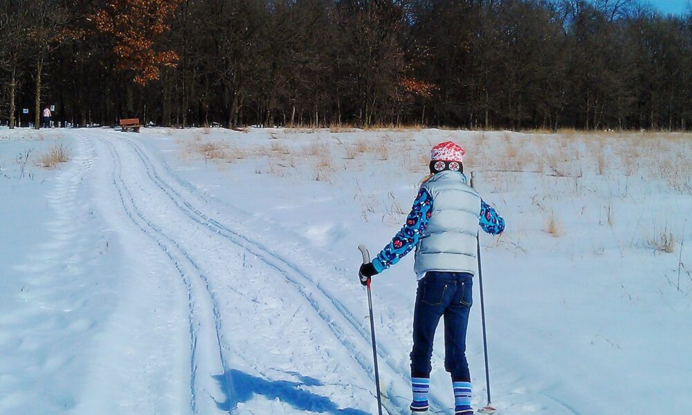 Cross Country Skiing in Crane Meadows National Wildlife Refuge.