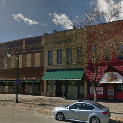 Downtown storefronts and Tonn Building
