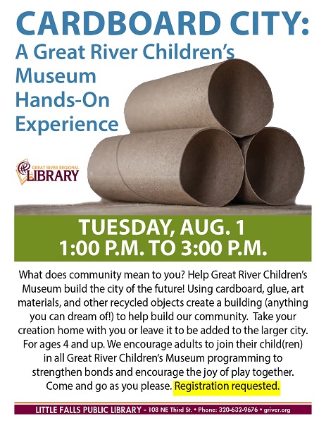 Great River Children’s Museum Hands- On Experience: Project- Cardboard City