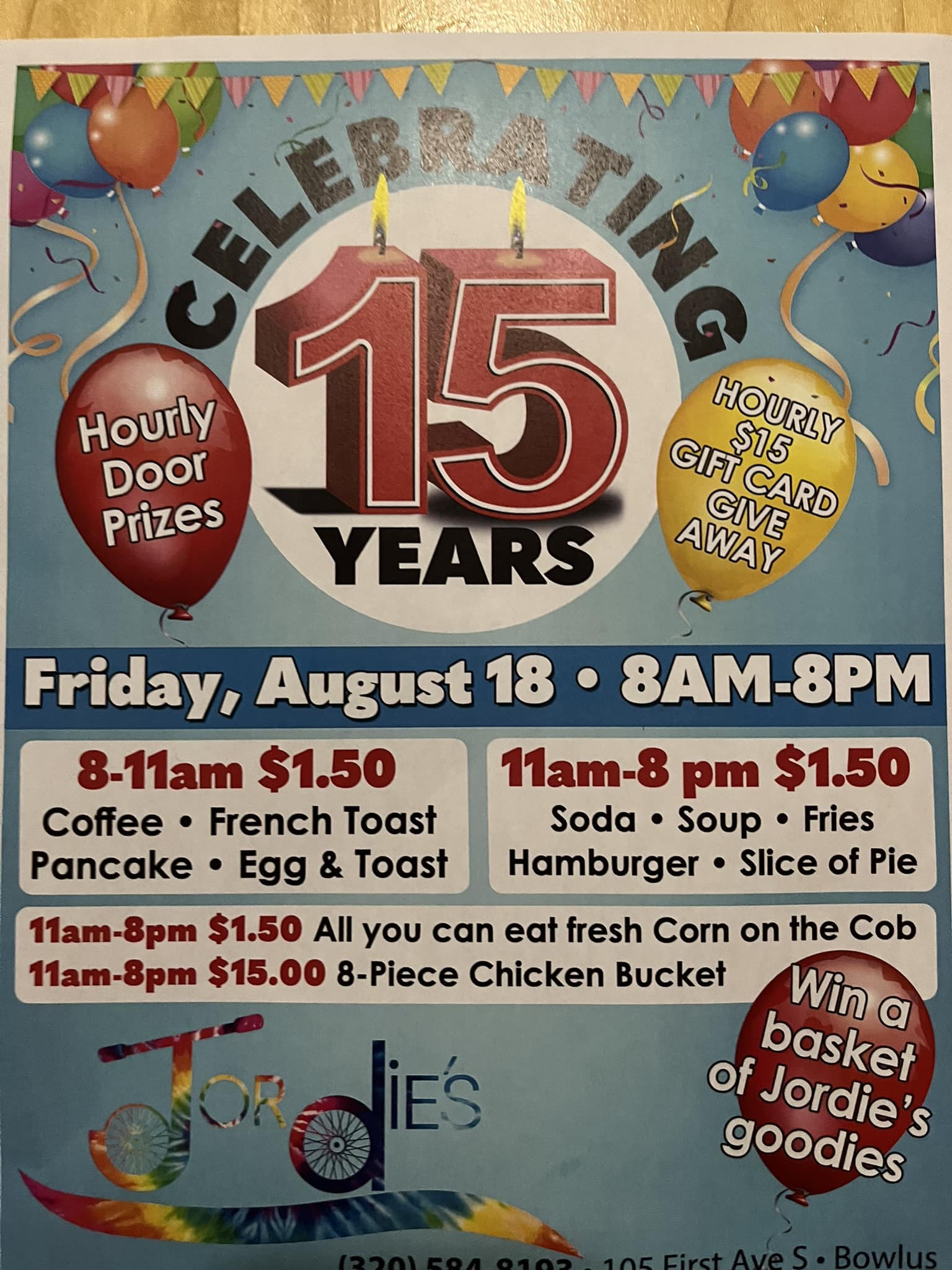 Celebrating 15 Years at Jordie's Trailside Cafe!