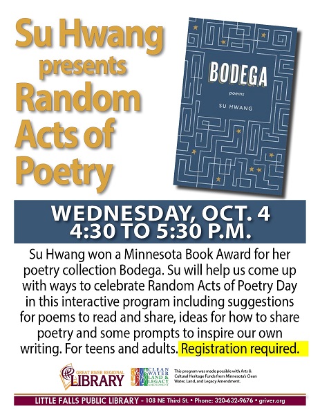Su Hwang presents Random Acts of Poetry