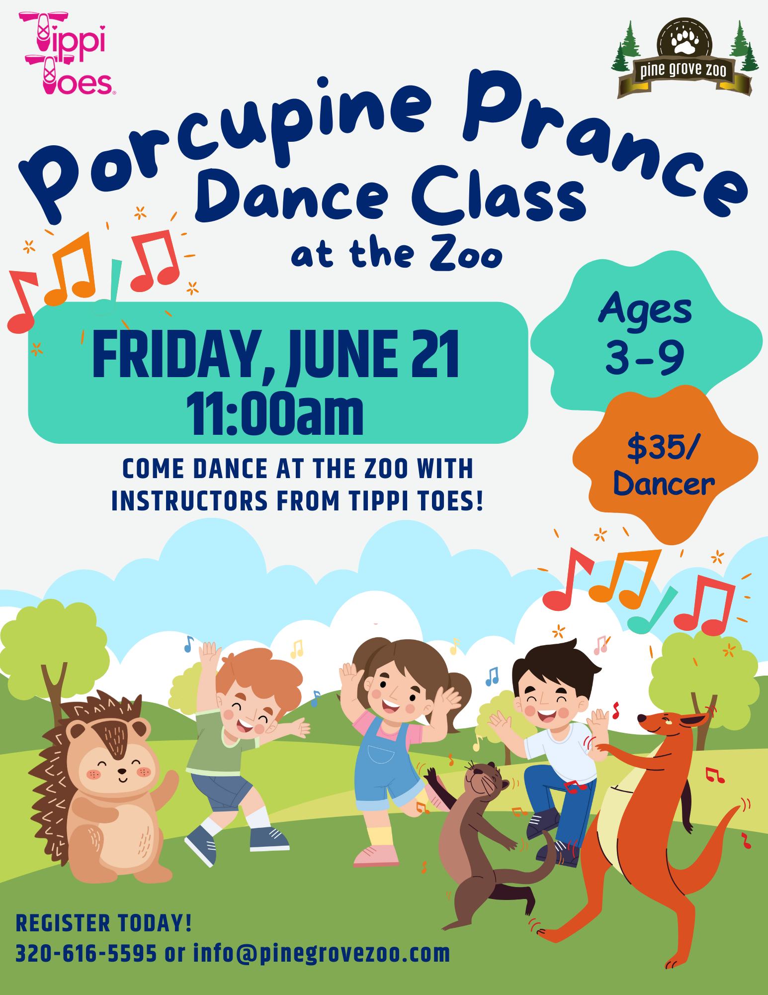 Porcupine Prance Dance Class at the Zoo