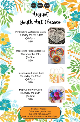 August Youth Art Classes
