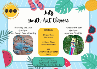 July Youth Art Classes